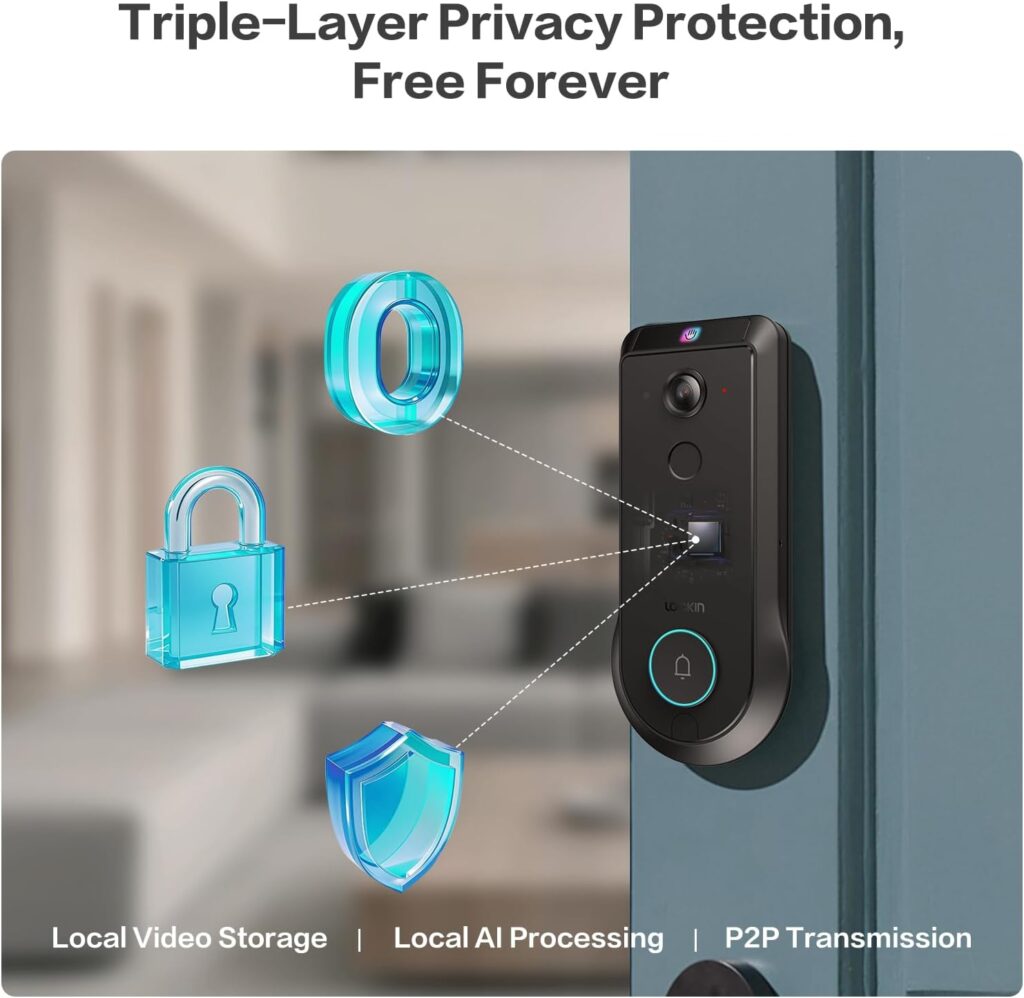 Lockin Veno Pro Palm Vein Video Smart Lock with 2K 180° Camera